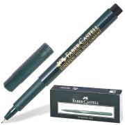 Ручка капиллярная (линер) FABER-CASTELL «Finepen 1511», ЧЕРНАЯ, корпус темно-зеленый, линия 0,4 мм, 151199
